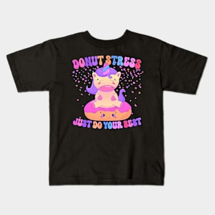 Don't Stress Best Testing Day Donut Unicorn Kids T-Shirt